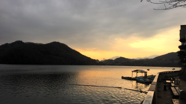 Sunset over Lake Sagamiko
