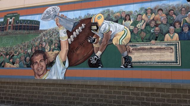 large football mural