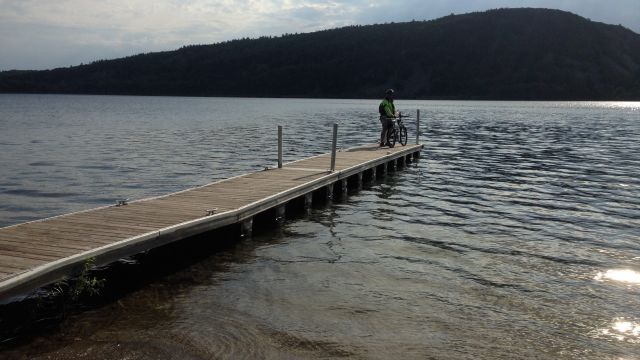 Paul and bike on the pier