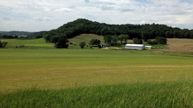 farm field and buildings