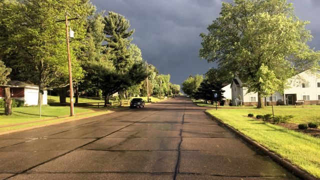 cloudy bright evening scene