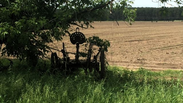 derelict farm equipment