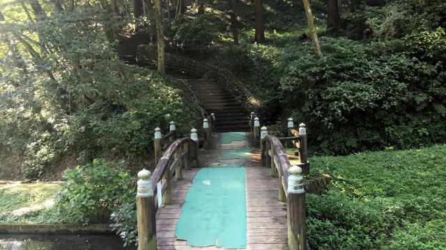 Bridge at Kaze no Ko Campground.