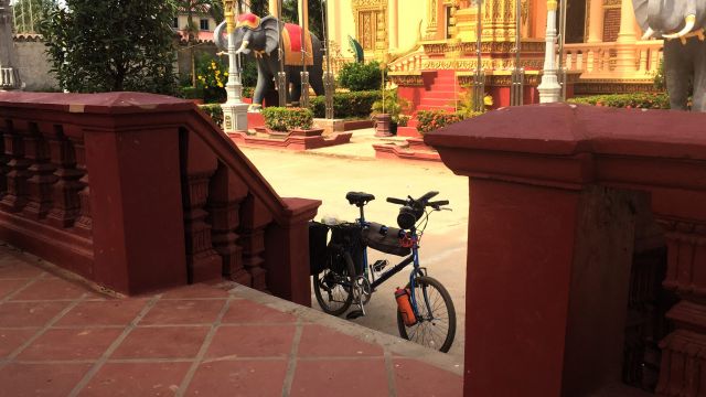 photo of bicycle at a temple