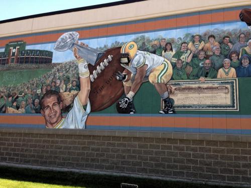 large football mural