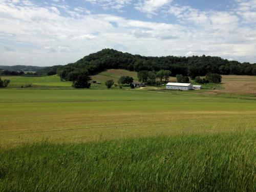 farm field and buildings