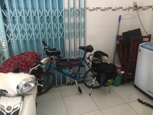 bicycle in laundry room