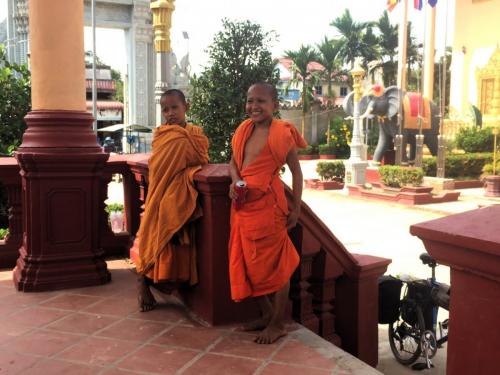 two young acolyte boys in temple