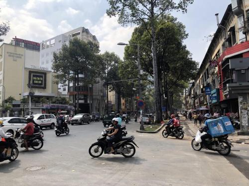 A busy street corner in Saigon.