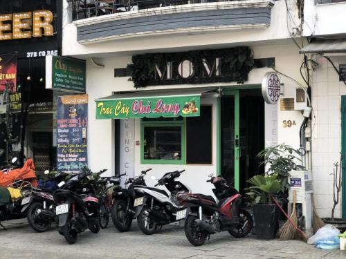 M.O.M Hostel and Cafe in Ho Chi Minh City. Dorm-style rooms and shared bathroom. But the place is clean, the staff are friendly and a simple breakfast was included. Highly recommended. And there is a cooking school on the first floor.