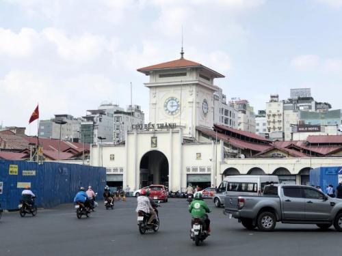 The front of the Ben Than Market in Ho Chi Minh City.